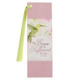 My Grace is Sufficient for You Pink Faux Leather Bookmark