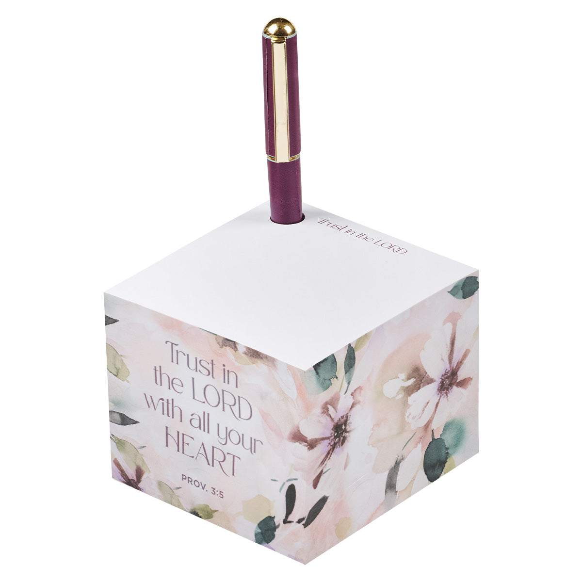 Trust in the Lord with all your Heart Memo Note Block With Pen