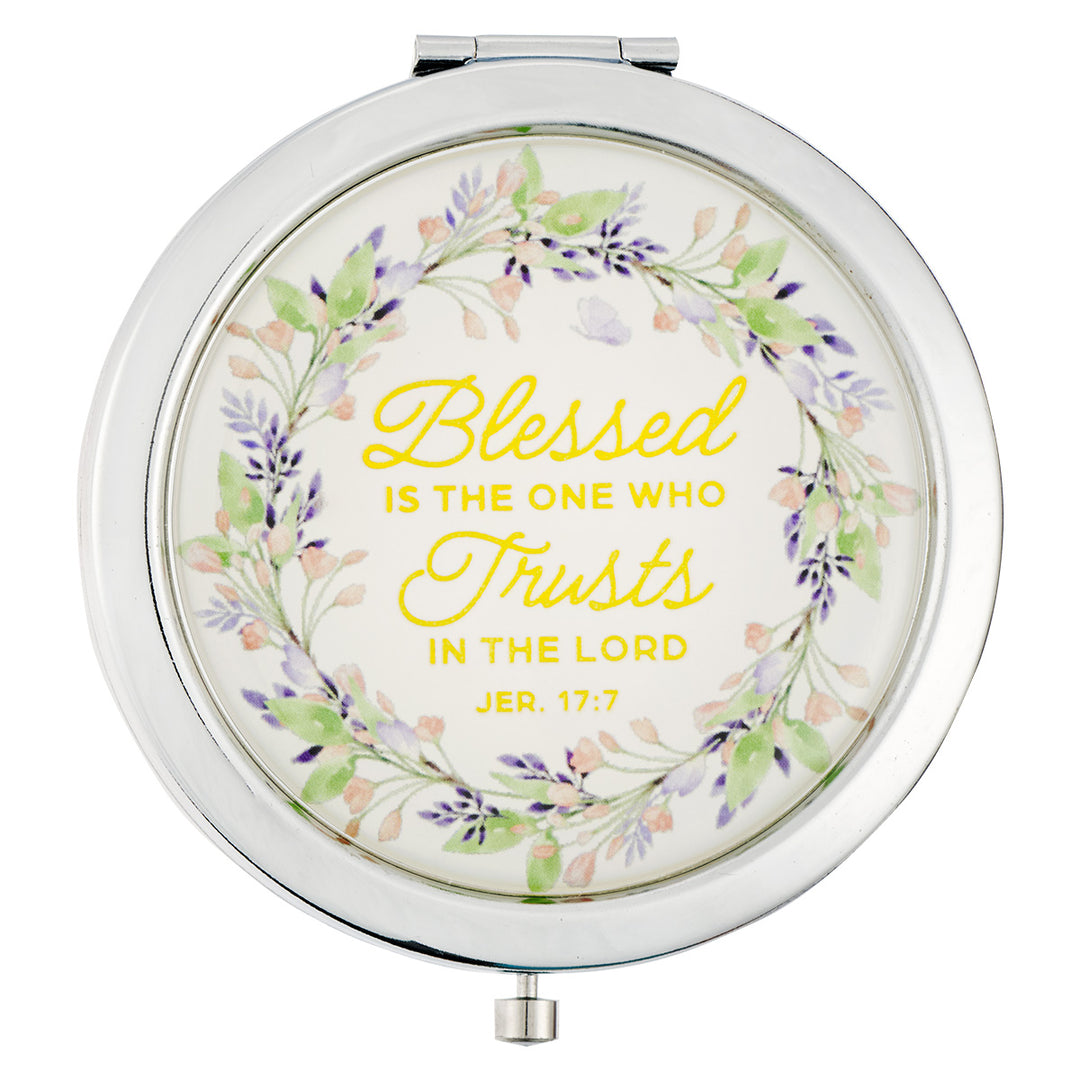 Blessed Is the One Who Trusts In the Lord Bloom Compact Mirror - Jeremiah 17:7