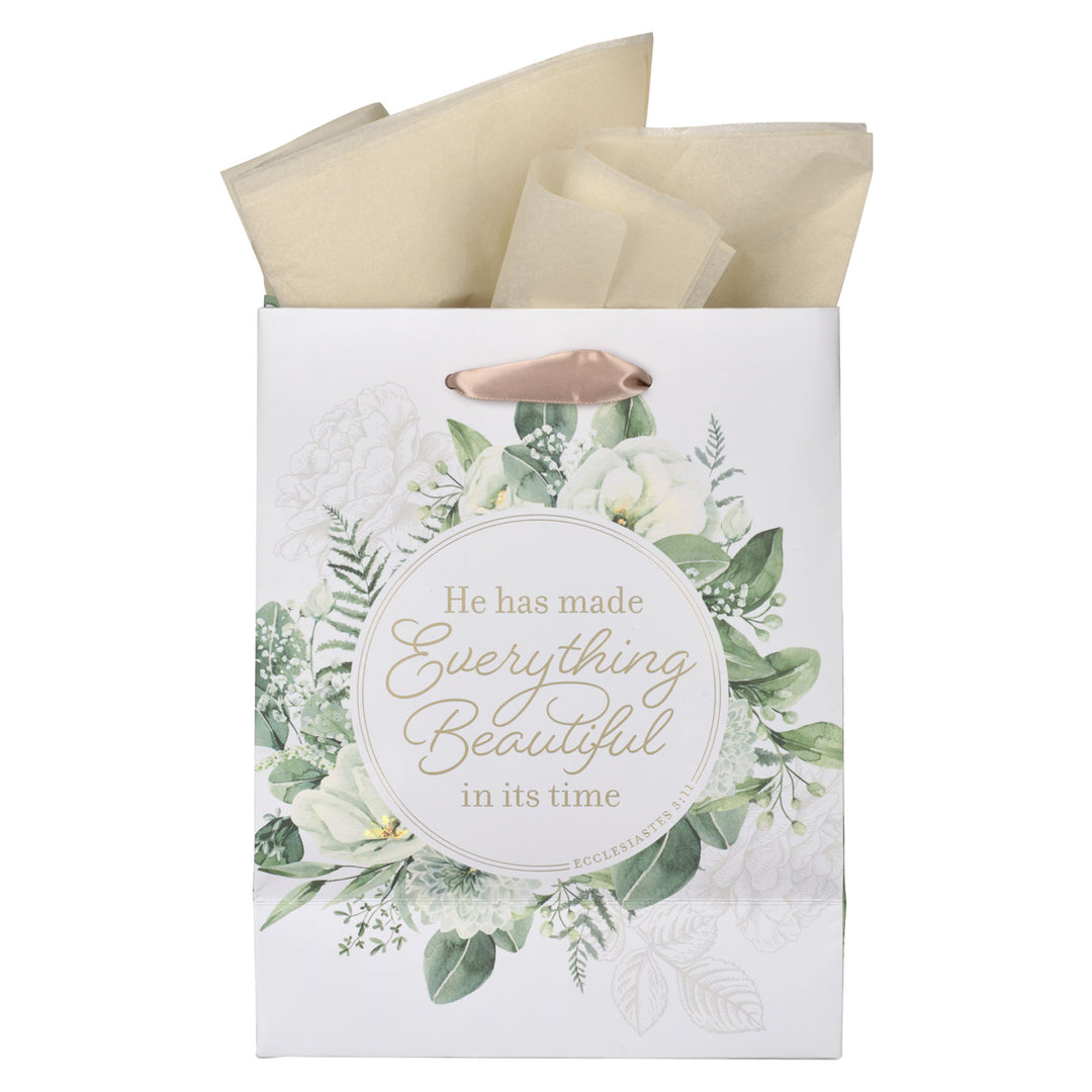 He Has Made Everything Beautiful In Its Time Medium Gift Bag with Gift Tag