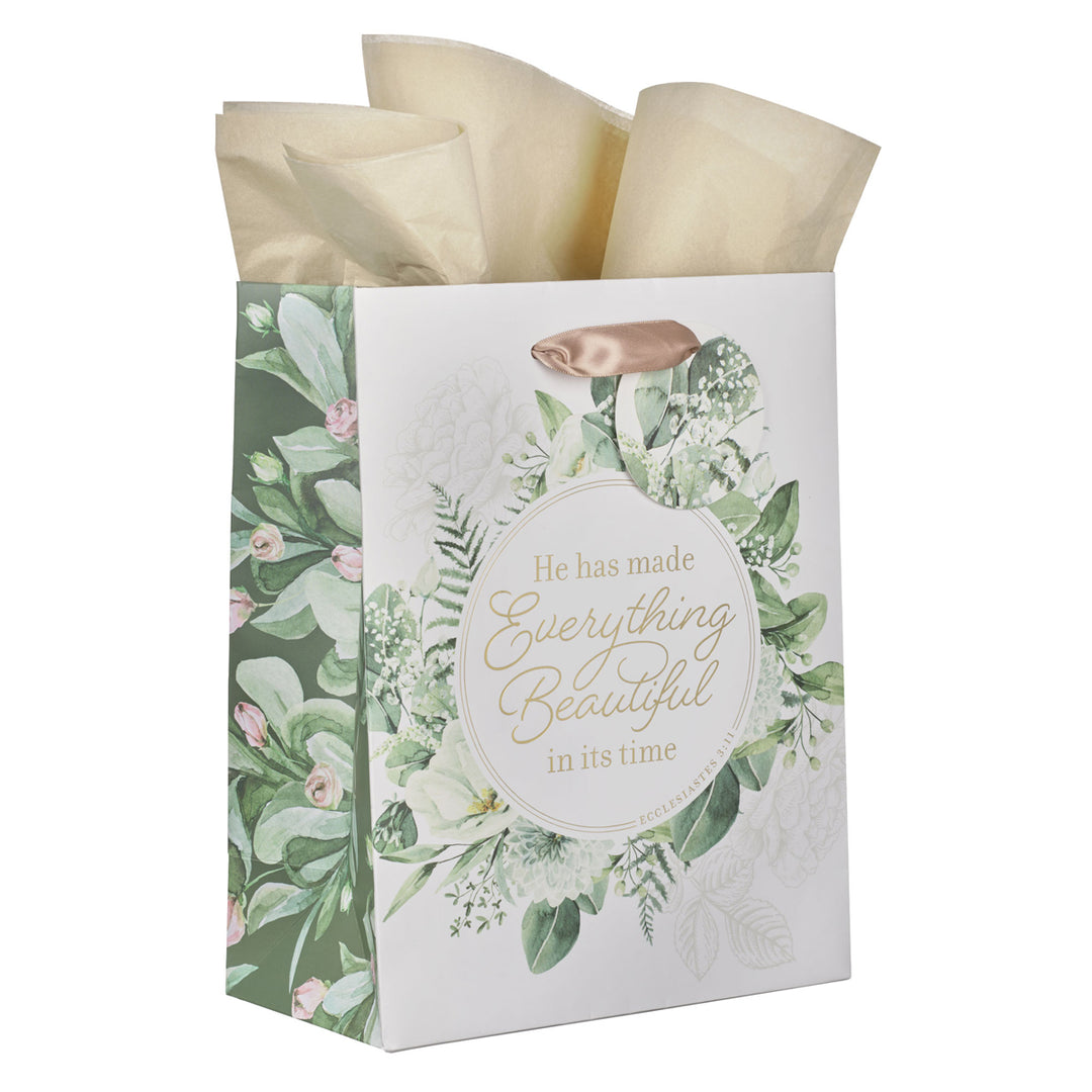 He Has Made Everything Beautiful In Its Time Medium Gift Bag with Gift Tag