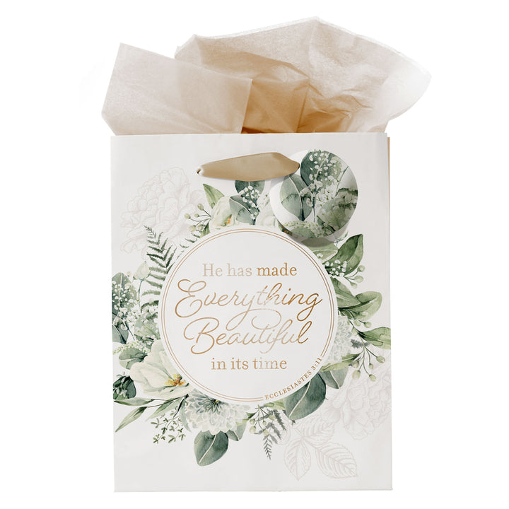 He Has Made Everything Beautiful In Its Time Medium Gift Bag with Gift Tag