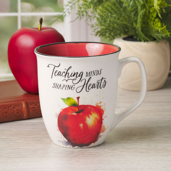 Teaching Minds, Shaping Hearts Ceramic Mug with Red Interior