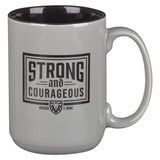 Strong and Courageous No 1 Dad Grey Ceramic Mug