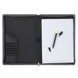 Be Strong & Courageous Grey Lion Faux Leather Portfolio Folder with Zip