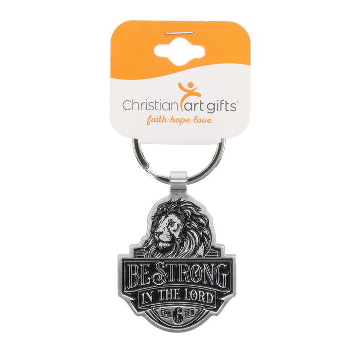 Be Strong in the Lord Lion Metal Key Ring