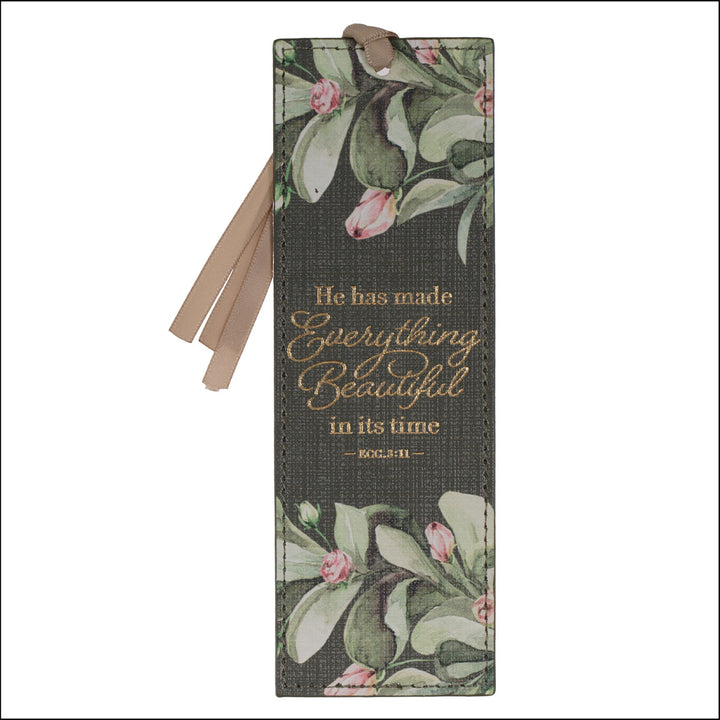 He Has Made Everything Beautiful in Its Time Faux Leather Bookmark