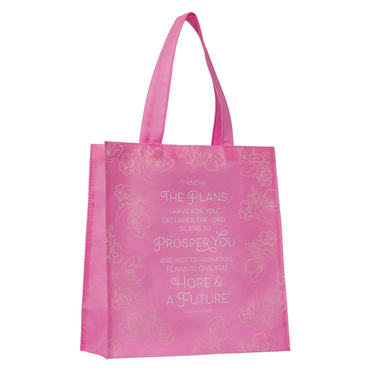 I Know the Plans I Have For You Pink Non-Woven Tote Bag