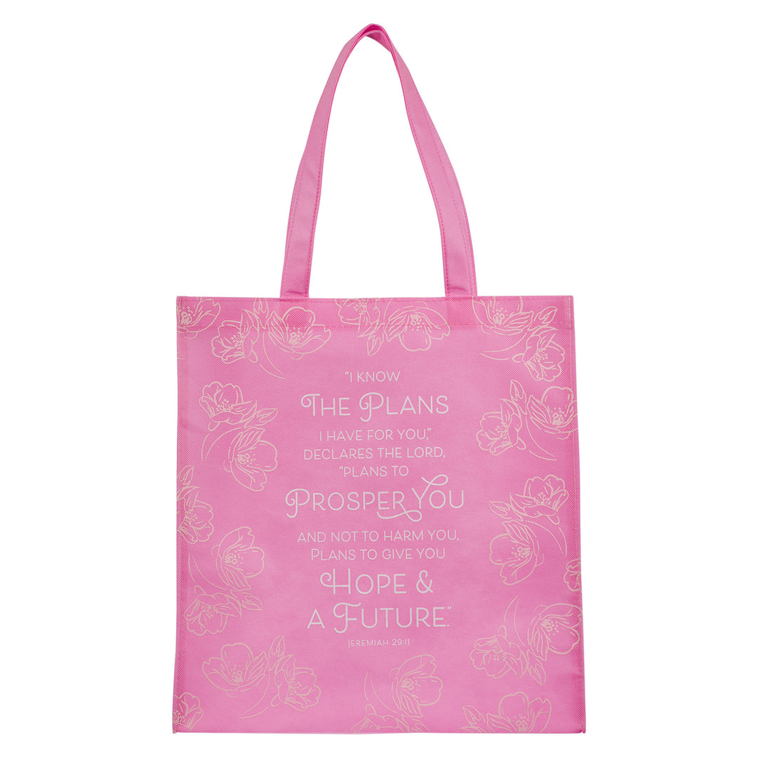 I Know the Plans I Have For You Pink Non-Woven Tote Bag