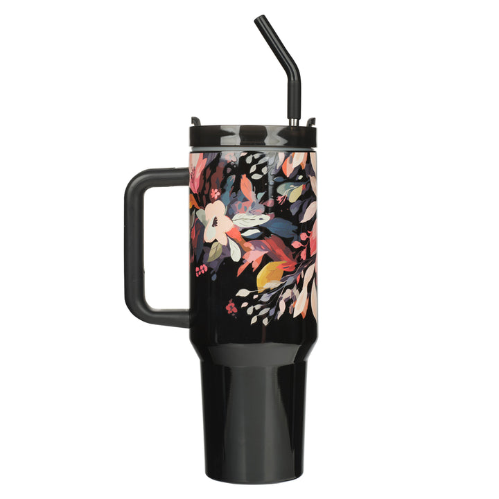 For I Know the Plans Large Stainless Steel Travel Mug with Handle and Straw