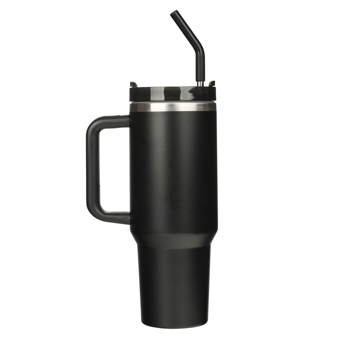 Be Strong in the Lord Large Stainless Steel Travel Mug with Handle and Straw