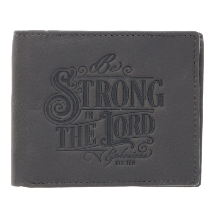 Be Strong in the Lord Brown Genuine Leather Wallet