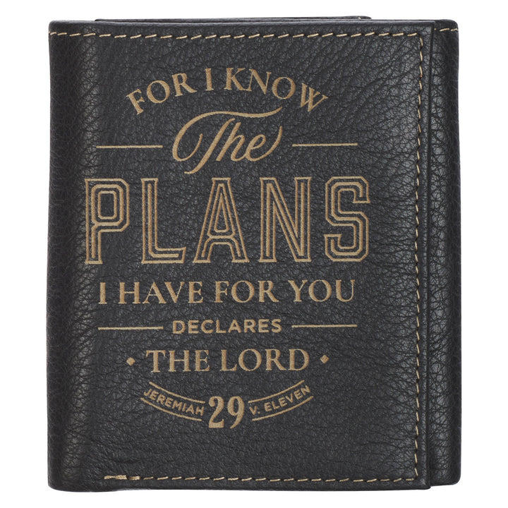 I Know the Plans I Have for You Declares the Lord Black Genuine Leather Wallet