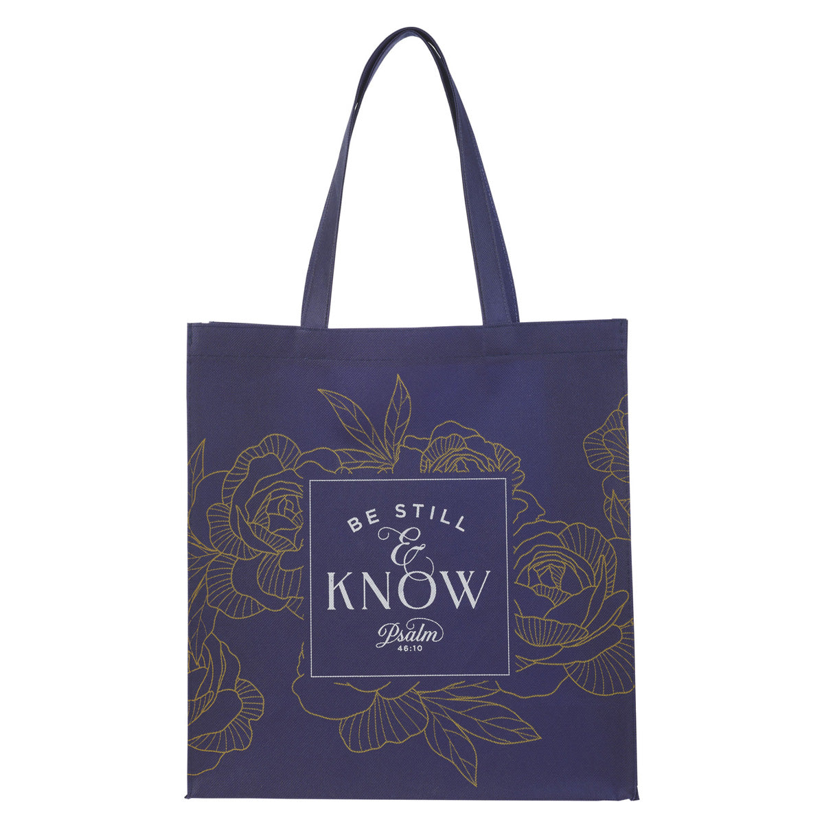 Be Still and Know Navy Non-Woven Tote Bag