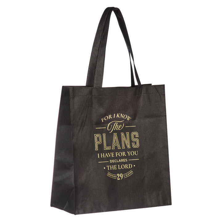 For I Know the Plans I Have for You Declares the Lord Black Non-Woven Tote Bag