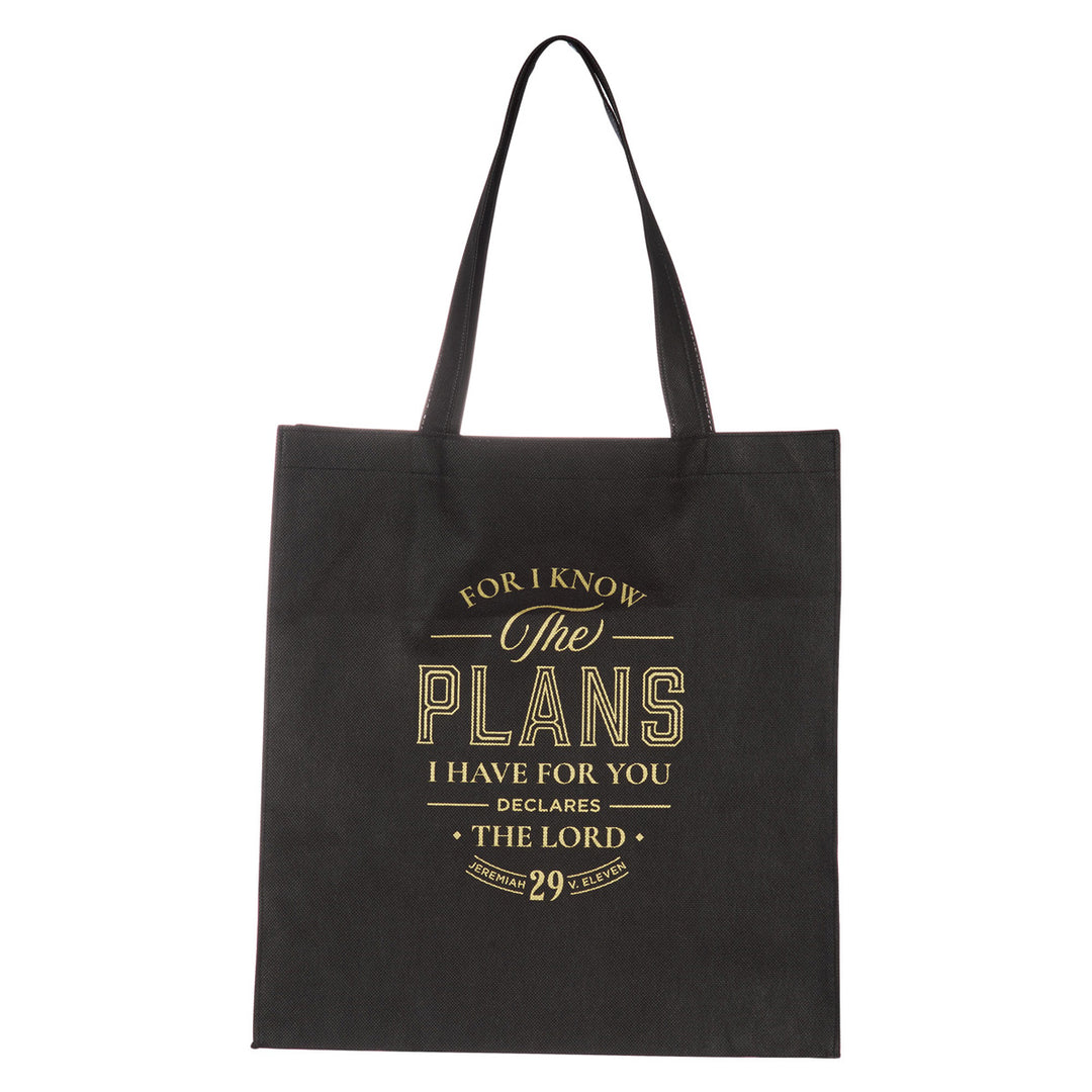 For I Know the Plans I Have for You Declares the Lord Black Non-Woven Tote Bag