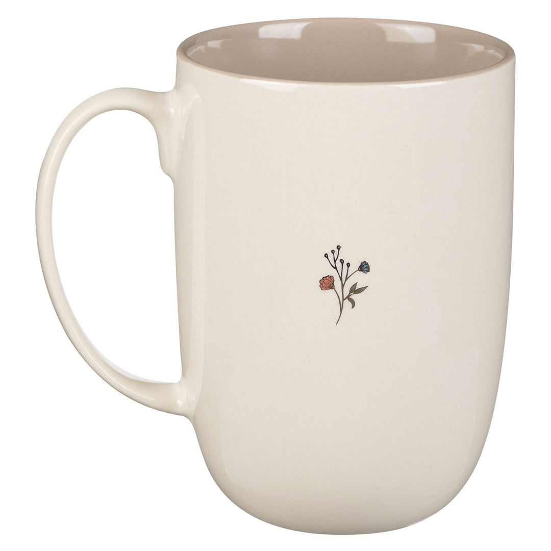 He Has Made Everything Beautiful in Its Time Cream Ceramic Mug with Brown Interior