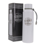 Be Strong and Courageous White Stainless Steel Water Bottle