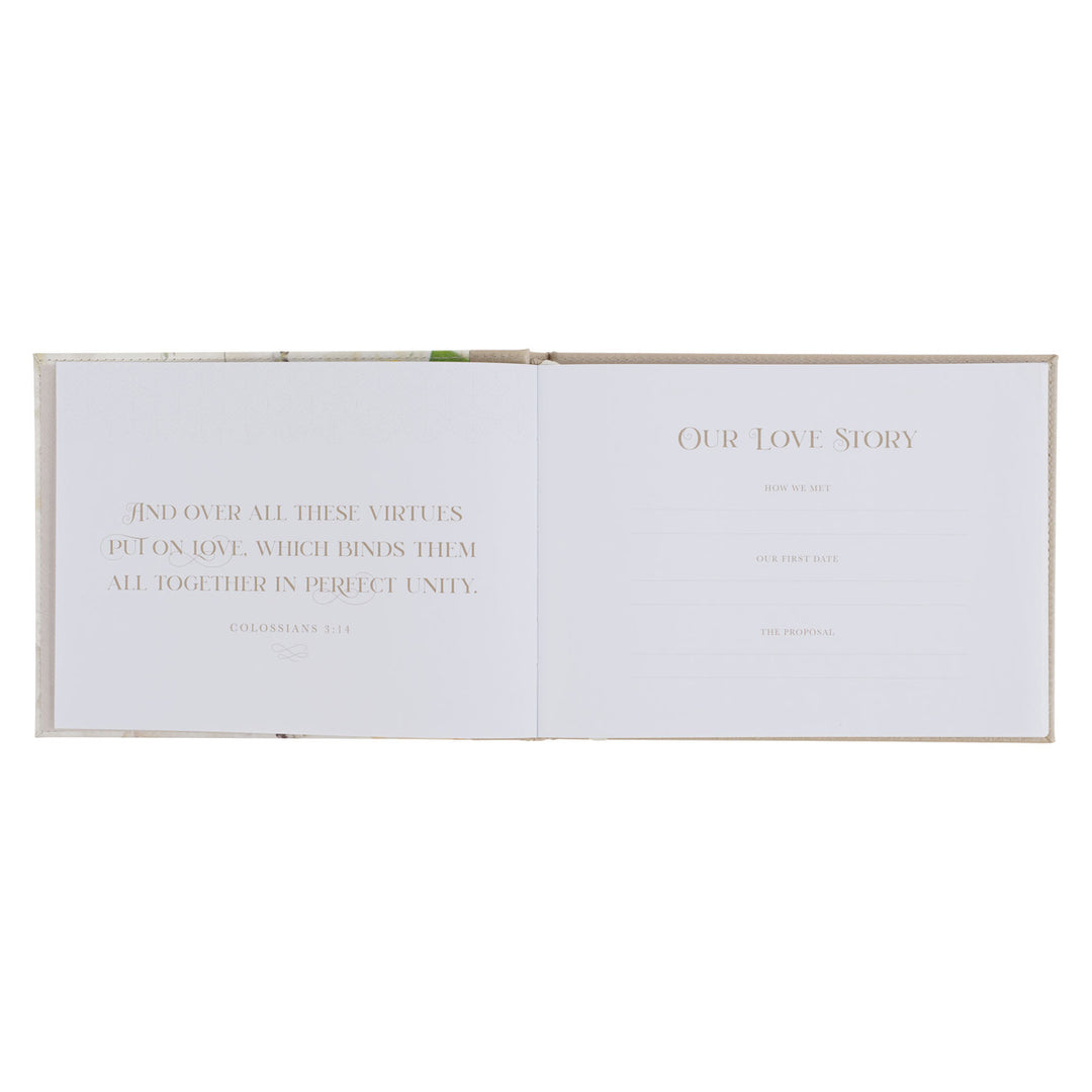 Love Floral Faux Leather Guest Book