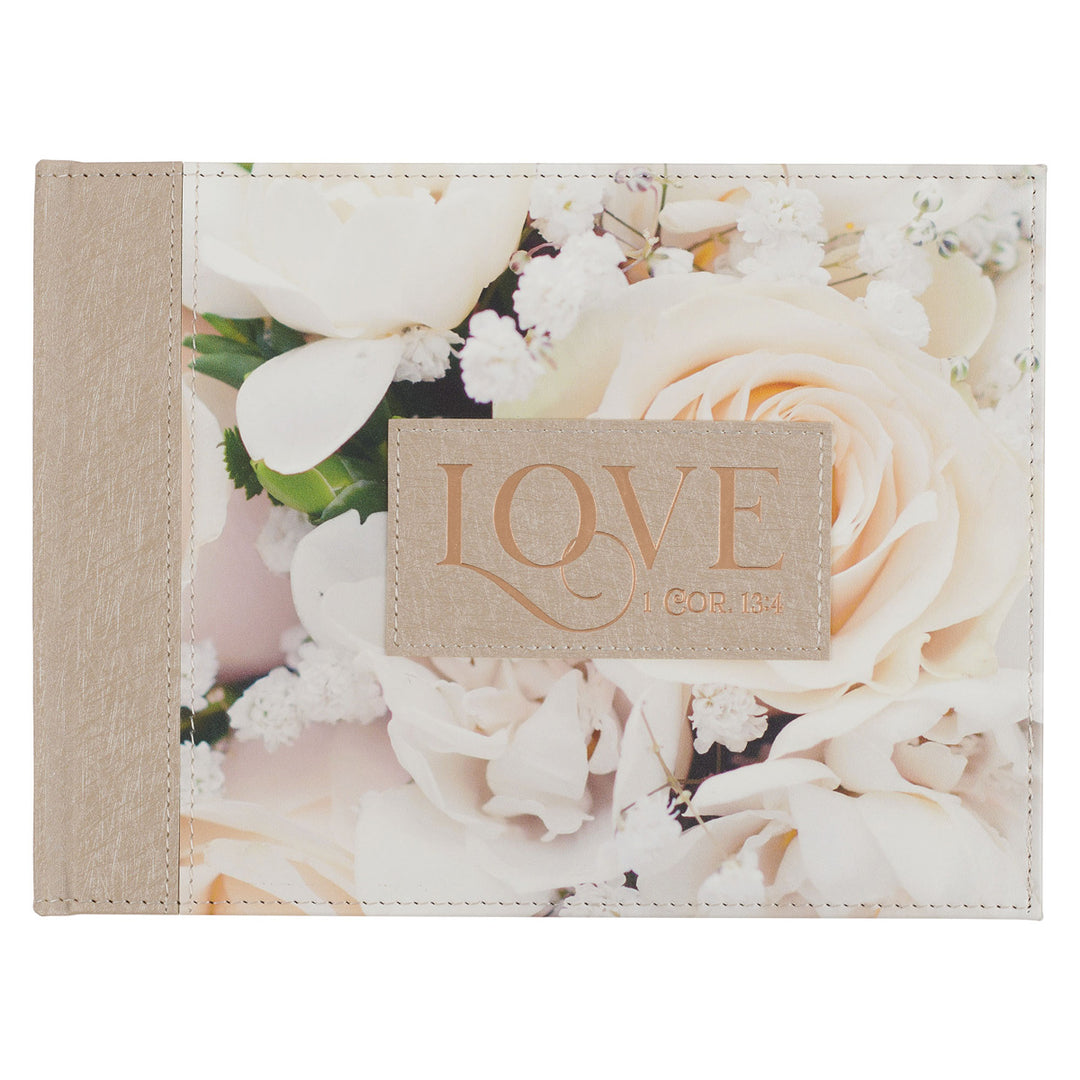 Love Floral Faux Leather Guest Book