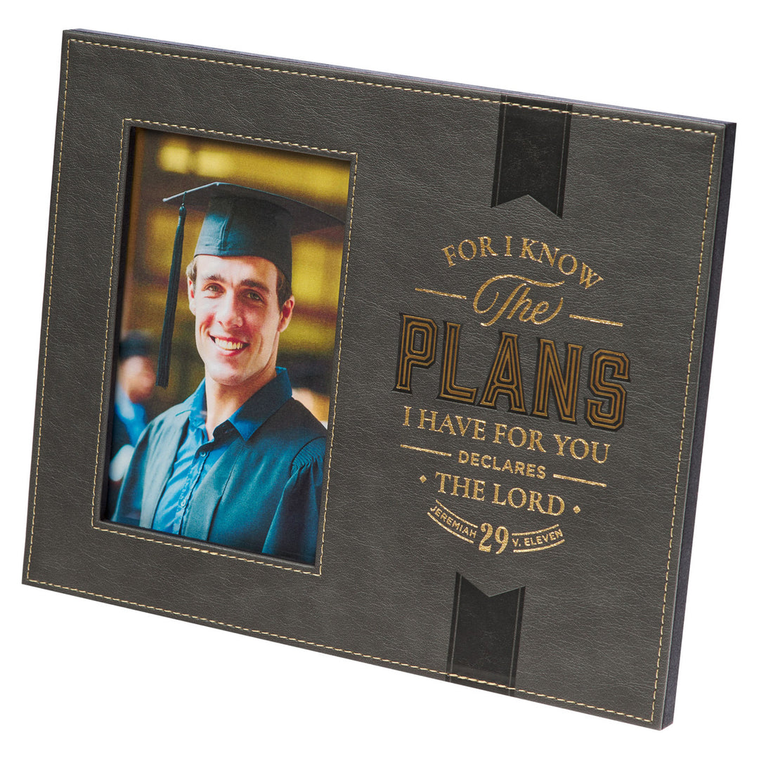 For I Know the Plans I Have for you Declares the Lord Faux Leather Photo Frame