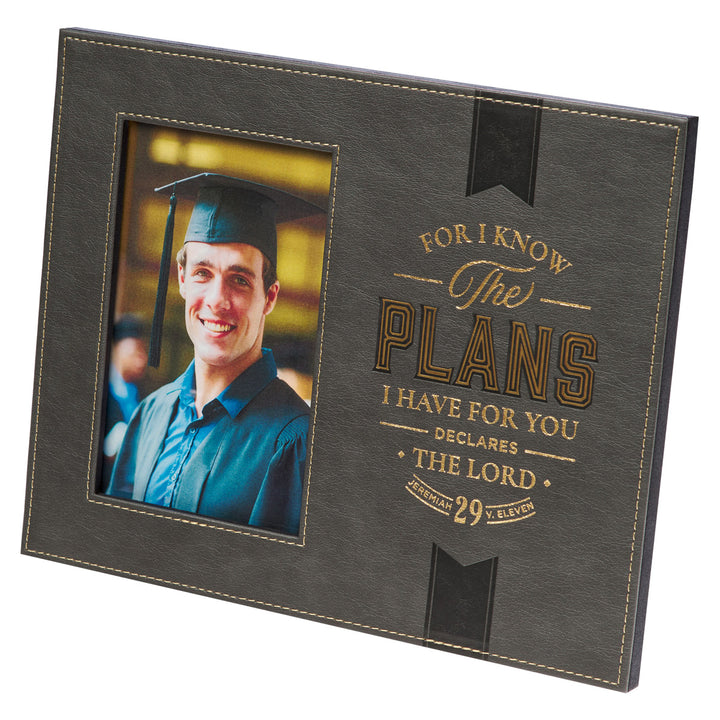 For I Know the Plans I Have for you Declares the Lord Faux Leather Photo Frame