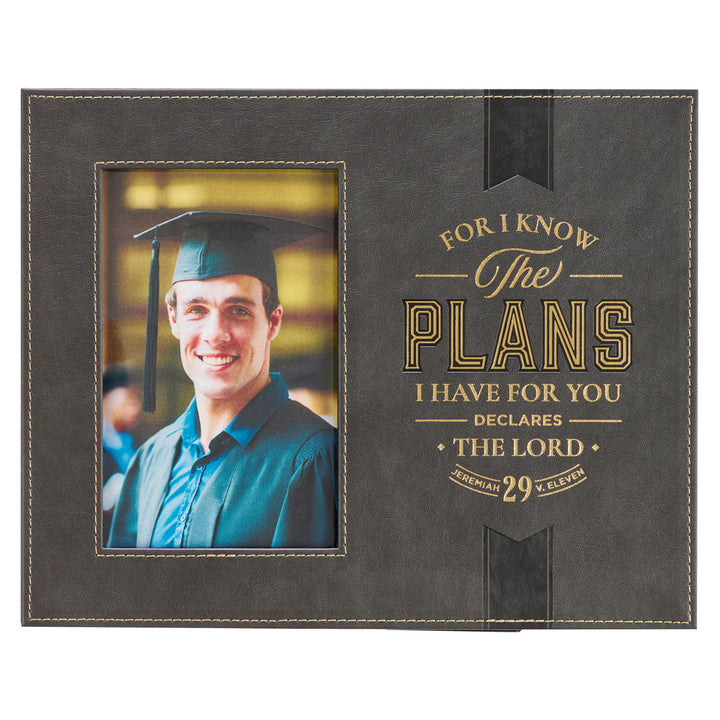 For I Know the Plans I Have for you Declares the Lord Faux Leather Photo Frame