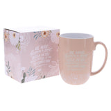 He Who Began a Good Work in You will Carry it on to Completion Peach Ceramic Mug