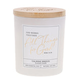 God Works Together All Things for Good Calming Breeze Scented Candle with Bamboo Lid