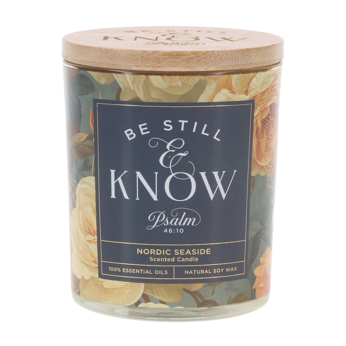 Be Still and Know Nordic Seaside Scented Candle with Bamboo Lid