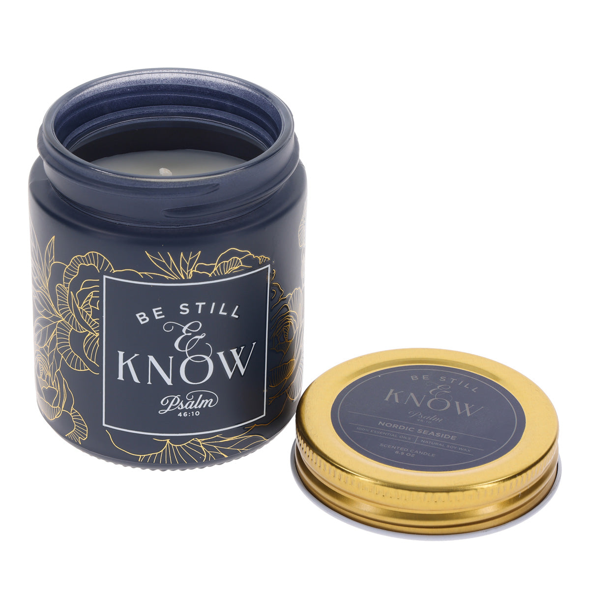 Be Still and Know Nordic Seaside Scented Candle with Screw Top Lid