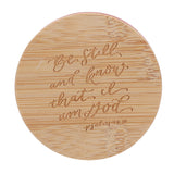 Be Still and Know That I Am God Vetiver and Moss Scented Candle with Bamboo Lid