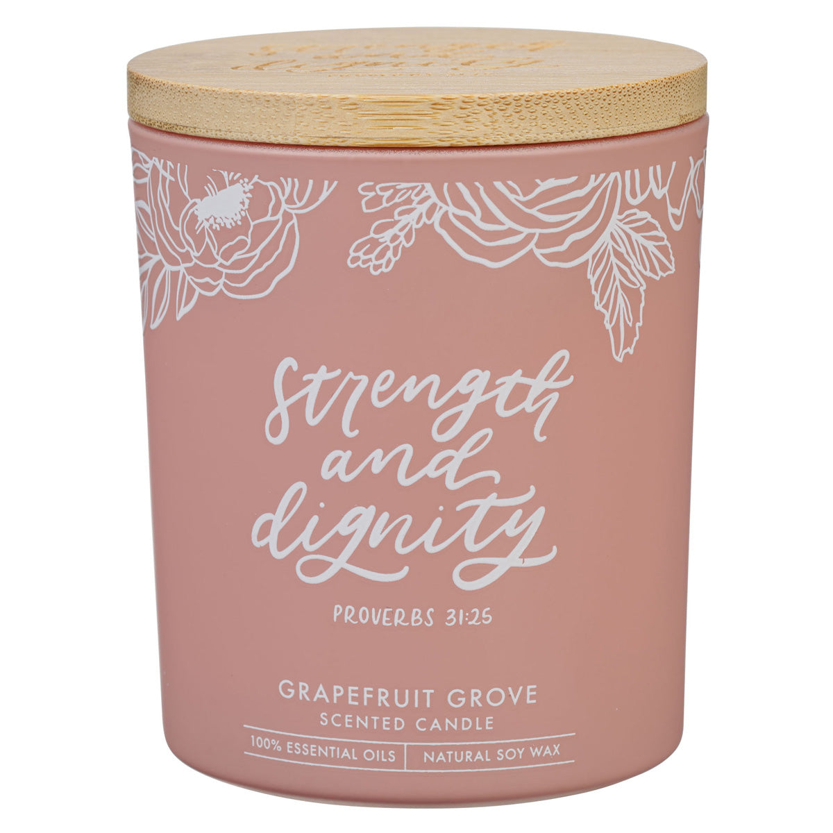 Strength and Dignity Grapefruit Grove Scented Candle with Bamboo Lid