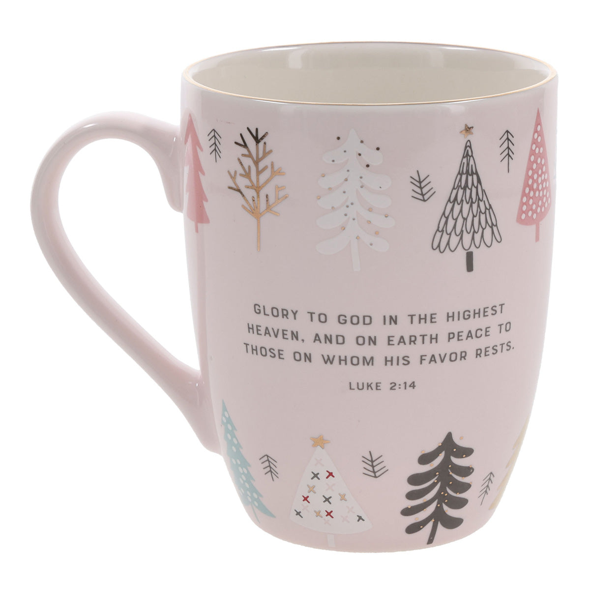 Peace on Earth Light Pink Ceramic Mug
