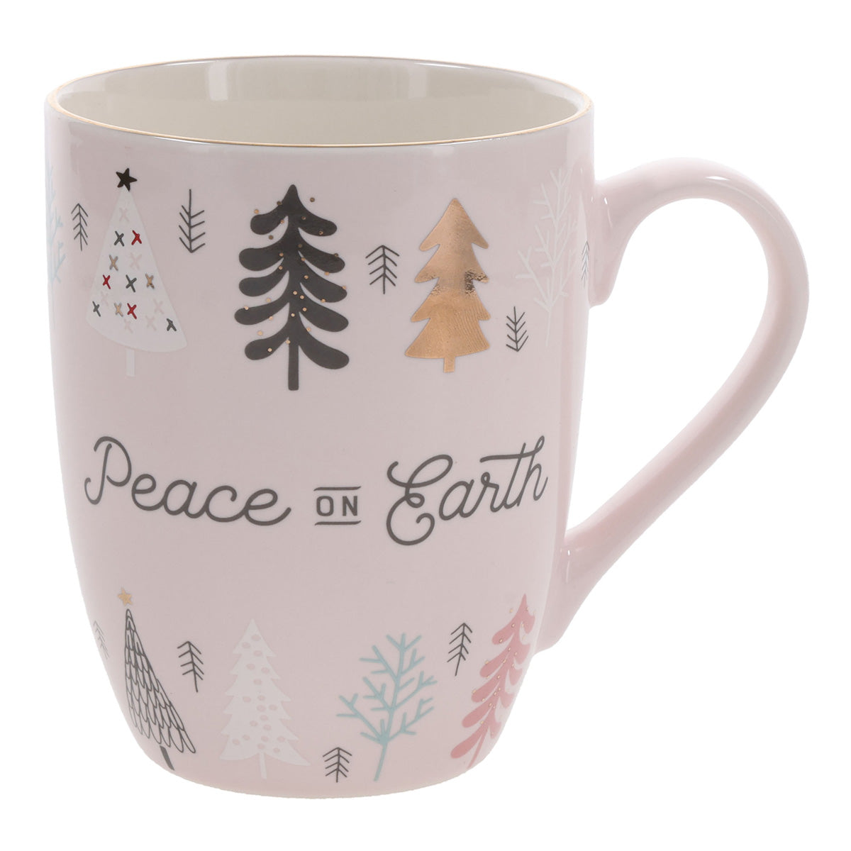 Peace on Earth Light Pink Ceramic Mug