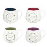 Christmas Wreath Four-Piece Ceramic Mug Set