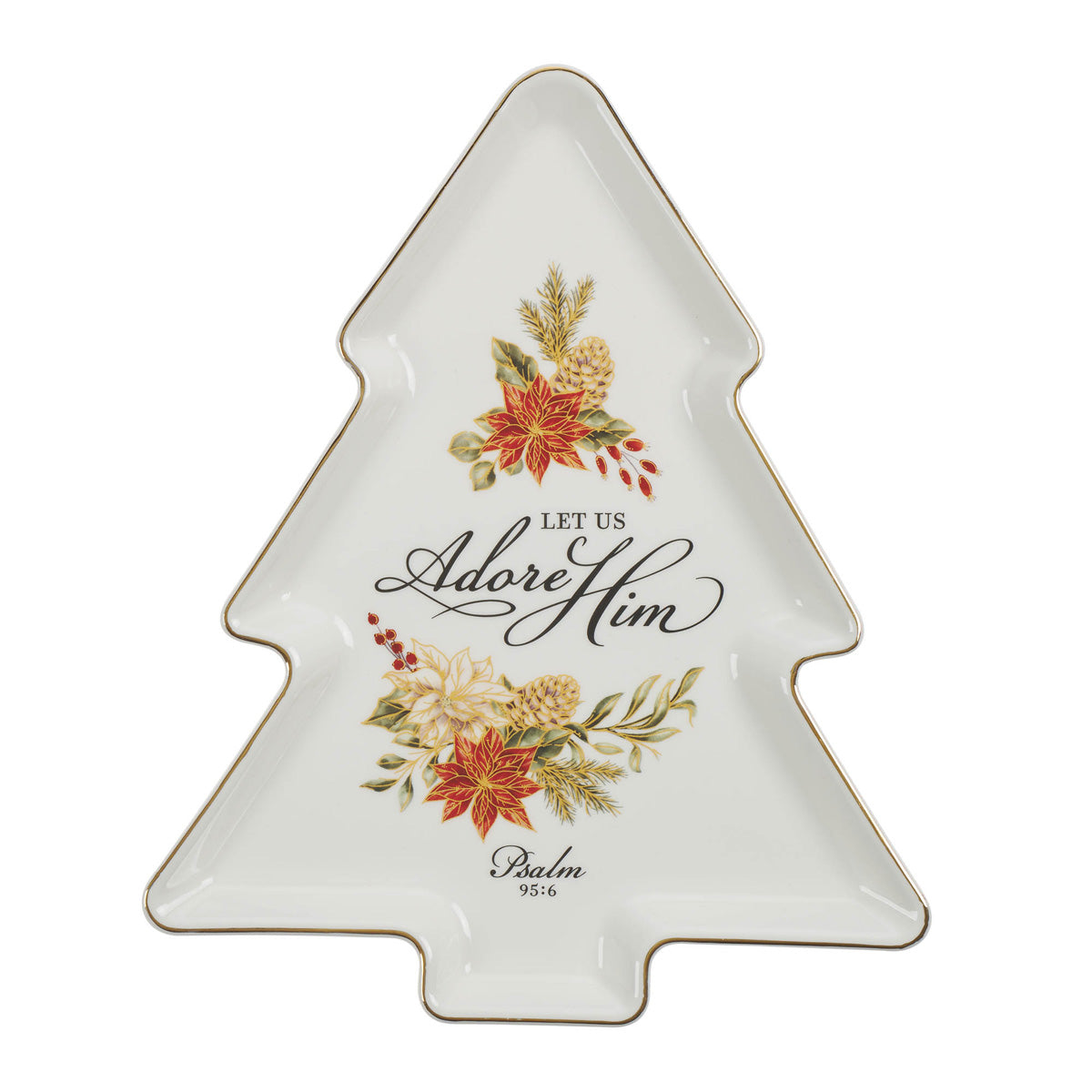 Let Us Adore Him Ceramic Cookie Plate