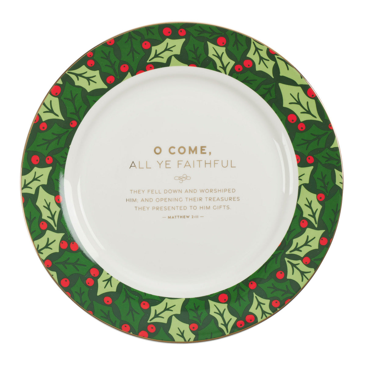 Christmas Plaid Ceramic Four-Piece Serving Plate Set