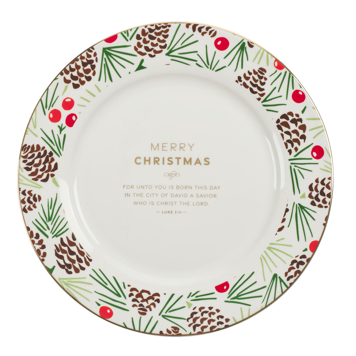 Christmas Plaid Ceramic Four-Piece Serving Plate Set