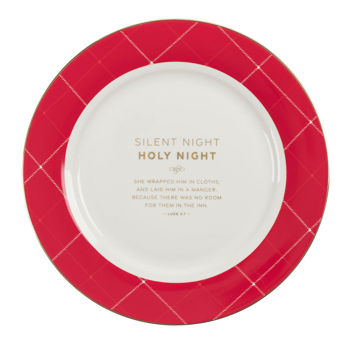 Christmas Plaid Ceramic Four-Piece Serving Plate Set