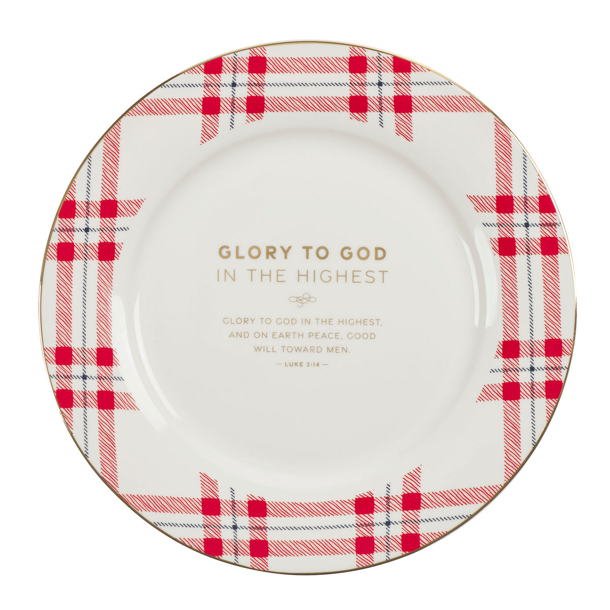 Christmas Plaid Ceramic Four-Piece Serving Plate Set