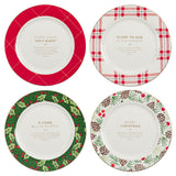 Christmas Plaid Ceramic Four-Piece Serving Plate Set