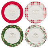 Christmas Plaid Ceramic Four-Piece Serving Plate Set