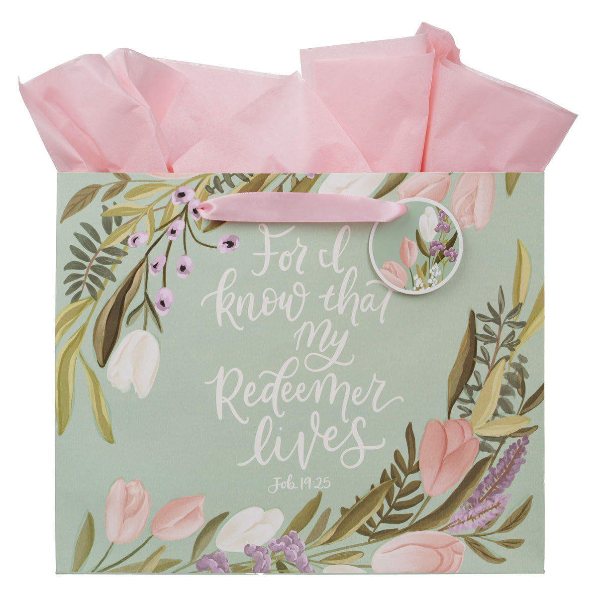For I Know That My Redeemer Lives Landscape Gift Bag with Gift Tag