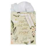 For This Child I Have Prayed Medium Gift Bag with Gift Tag