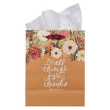 In All Things Give Thanks Medium Gift Bag with Gift Tag