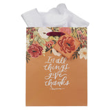 In All Things Give Thanks Medium Gift Bag with Gift Tag