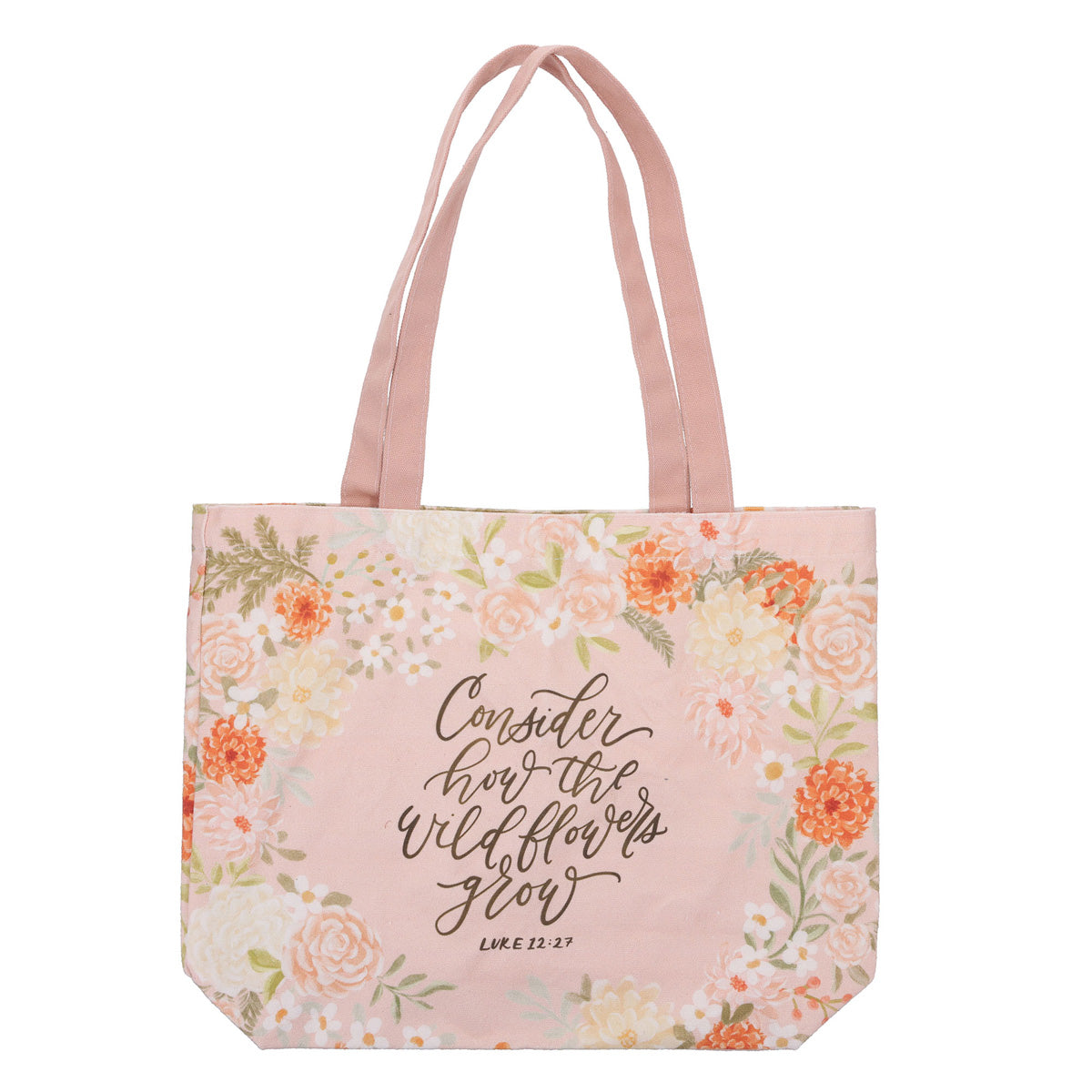 Consider How the Wildflowers Grow Cotton Canvas Tote Bag
