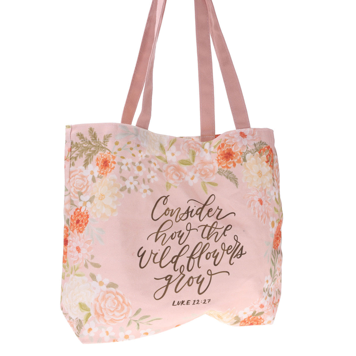 Consider How the Wildflowers Grow Cotton Canvas Tote Bag