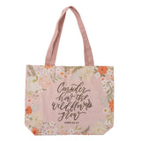 Consider How the Wildflowers Grow Cotton Canvas Tote Bag